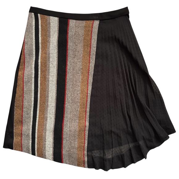 Eva Franco Asymmetrical Flare Skirt Women's size 4 Striped Made USA Whimsigoth - Picture 1 of 3